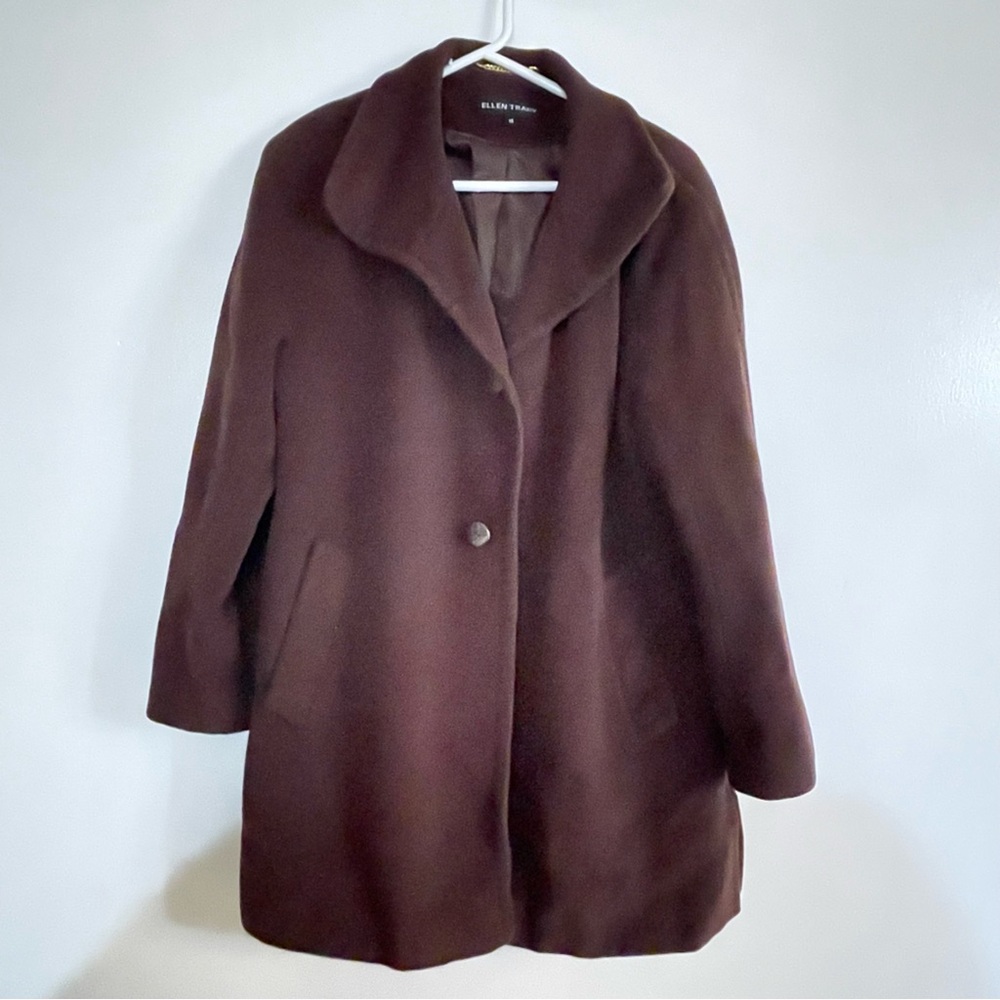 Ellen Tracy MAHOGANY Wool Jacket Size 14